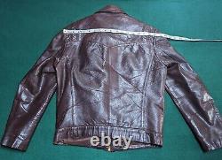 38 Vtg 70's Berman Leather Cafe Jacket Moto Lined Talon Harley Honda Victory EUC