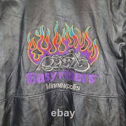 3XL Easyriders Minneapolis Black Riding Leather Motorcycle Embroidered Jacket