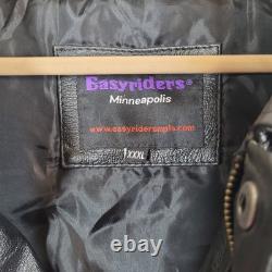 3XL Easyriders Minneapolis Black Riding Leather Motorcycle Embroidered Jacket
