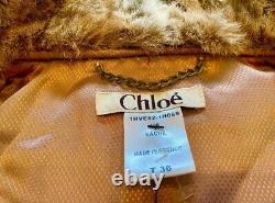 $3,240 CHLOE FUR Collar 2pc Dress SET Jacket 34 36 38 2 4 6 Coat Top Blazer S M