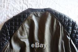 $3.5k Balenciaga Green Khaki & Black Quilted Motorcycle Jacket (o M G!) 42