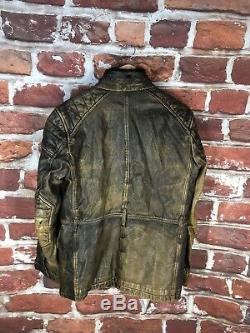 $3k+ Burberry M Shearling Cafe Racer Motorcycle Distressed Leather Jacket