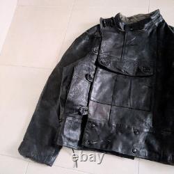 40s Swedish Army Motorcycle Leather Jacket Euro Military Actual Vintage Used
