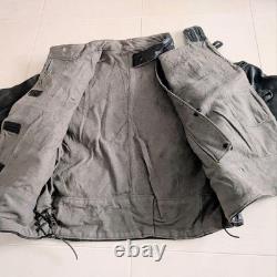 40s Swedish Army Motorcycle Leather Jacket Euro Military Actual Vintage Used