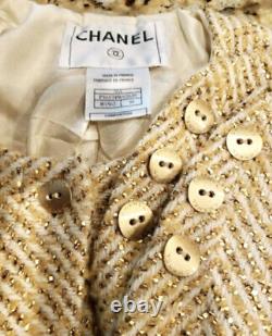 $4200 Mint Chanel Vintage OOT Gold Tweed Boucle Jacket 34 36 38 2 4 6 Coat Top M