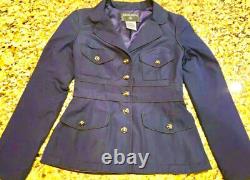$4,250 Chanel 07a Blue CC Logo Dress Jacket 34 36 2 4 6 Suit Blazer Coat Top S M