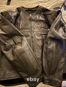 4x Icon Leather Rider Motorcycle Jacket