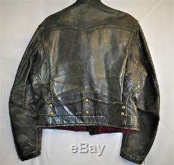 50's Horsehide Leather Motorcycle Jacket Vintage 1% Biker Wild One Men S