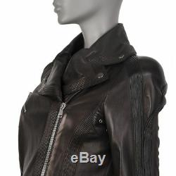 54265 auth ALEXANDER MCQUEEN black leather Belted Biker Coat Jacket 42 M