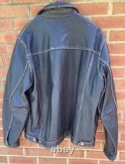 $595 Tommy Bahama Mens'big Sur' Vintage Leather Motorcycle Jacket Coat L Large