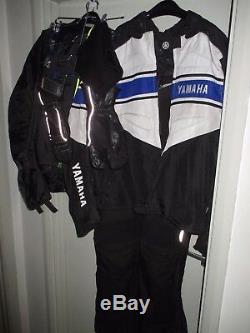 5 pc Yamaha Touring Black Textile Motorcycle Motor Bike Outfit & Glove Preowned
