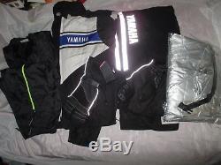 5 pc Yamaha Touring Black Textile Motorcycle Motor Bike Outfit & Glove Preowned