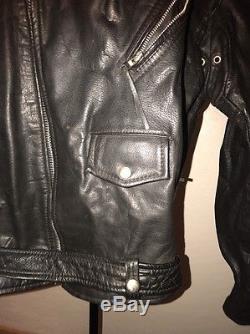 60 Custom Motorcycle Biker Rider Real McCoys Black Horsehide Leather Jacket