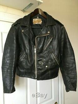 70's Vintage Schott Perfecto Motorcycle Leather Jacket 40 biker punk lp 618 118