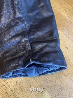 70s 80s Berman's Vintage Leather Black Motorcycle Punk Jacket 40 Reg Brando -ish