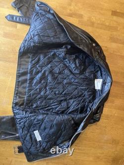 70s 80s Berman's Vintage Leather Black Motorcycle Punk Jacket 40 Reg Brando -ish