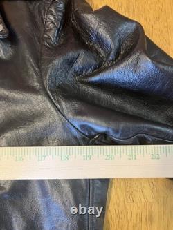 70s 80s Berman's Vintage Leather Black Motorcycle Punk Jacket 40 Reg Brando -ish