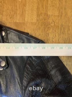 70s 80s Berman's Vintage Leather Black Motorcycle Punk Jacket 40 Reg Brando -ish