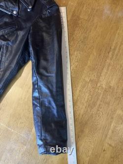 70s 80s Berman's Vintage Leather Black Motorcycle Punk Jacket 40 Reg Brando -ish