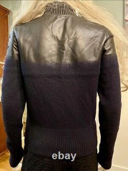 $7,040 CHANEL 2017 Leather OMBRÉ CC Logo Jacket 34 36 2 4 6 Coat Blazer Top S M