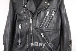 $7k Saint Laurent Multi Zip Leather Jacket Hedi Slimane Paris Black Biker 44 46