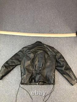 80's Vintage Interstate Motorcycle Leather Jacket Men's Sz XXL Pre Owned