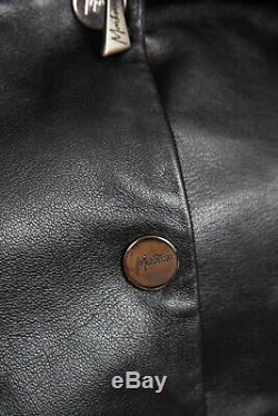 80s Claude Montana Paris Black Lambskin Leather Jacket sz 40 US 6 Double Collar