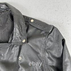 80s Harley Davidson Full Zip Leather Motorcycle Jacket Men's Size 44