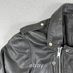 80s Harley Davidson Full Zip Leather Motorcycle Jacket Men's Size 44