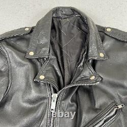 80s Harley Davidson Full Zip Leather Motorcycle Jacket Men's Size 44