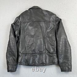 80s Harley Davidson Full Zip Leather Motorcycle Jacket Men's Size 44