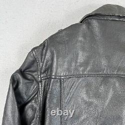 80s Harley Davidson Full Zip Leather Motorcycle Jacket Men's Size 44