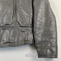 80s Harley Davidson Full Zip Leather Motorcycle Jacket Men's Size 44