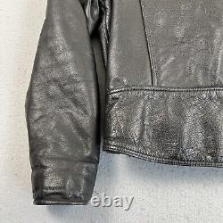 80s Harley Davidson Full Zip Leather Motorcycle Jacket Men's Size 44