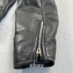 80s Harley Davidson Full Zip Leather Motorcycle Jacket Men's Size 44