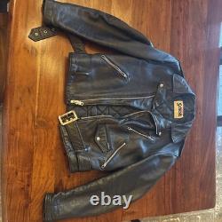 80s VTG Schott 418 SM Leather Motorcycle Jacket 42 USA Large