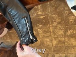 80s VTG Schott 418 SM Leather Motorcycle Jacket 42 USA Large