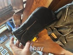 80s VTG Schott 418 SM Leather Motorcycle Jacket 42 USA Large