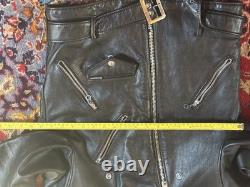80s VTG Schott 418 SM Leather Motorcycle Jacket 42 USA Large