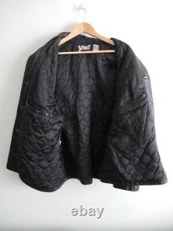 90s Vintage Schott Mens 134 Cowhide Leather Car Coat USA Made Jacket 44 Black L