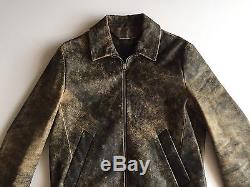 ACNE STUDIOS Mens NIKLAS Brown Leather Jacket Size 48 US Medium $1600