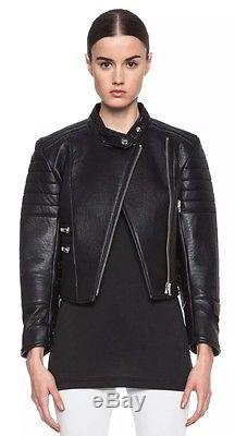ACNE STUDIOS Moi Quilted Panel Leather Biker Jacket RRP $2700 Size 36