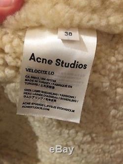 ACNE STUDIOS Shearling Velocite Suede Leather Jacket (size 38)