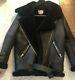 ACNE STUDIOS Velocite Black Shearling Moto Jacket Coat French Sz 36