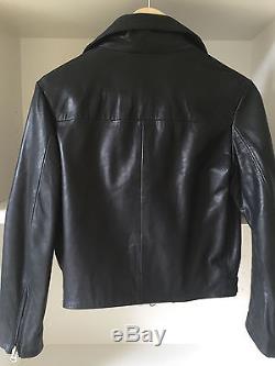 ACNE rita black motorcycle aviator leather jacket sz 34 US 0 AU 6