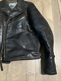 AERO BOOTLEGGER Leather Jacket 42 Horsehide Thurston Bros Black Brown Undertones