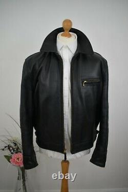 AERO LEATHER Black Front Quarter Horsehide Highwayman Jacket Size 42/52 40/50