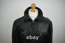 AERO LEATHER Black Front Quarter Horsehide Highwayman Jacket Size 42/52 40/50