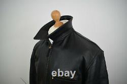 AERO LEATHER Black Front Quarter Horsehide Highwayman Jacket Size 42/52 40/50