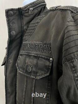 AFFLICTION Black Premium Limited Edition Jacket Mens MED Embroidered DENIM H/17